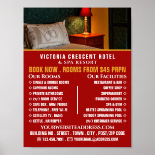 Affiche Chambre d'hôtel, Hébergement d'hôtel Publicité