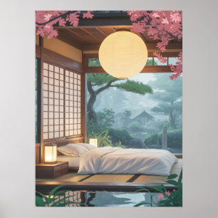 Affiche Chambre japonaise Zen Mur Minimaliste Tatami
