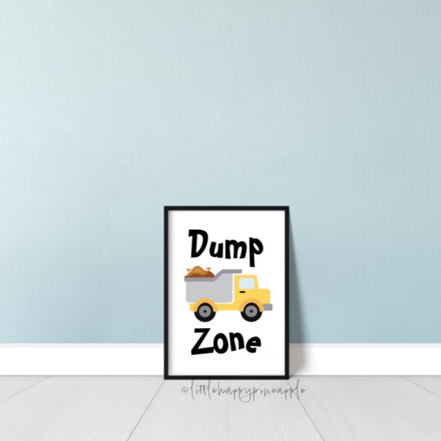 Affiche Chambre pour Enfants Camion à benne Zone de Dévers (Créateur téléchargé)