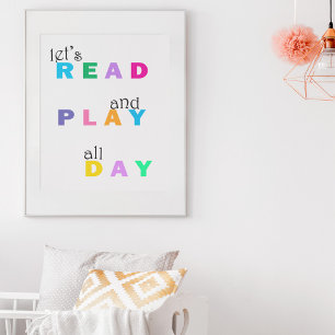 Affiche Chambre pour enfants Lire et jouer toute la journé