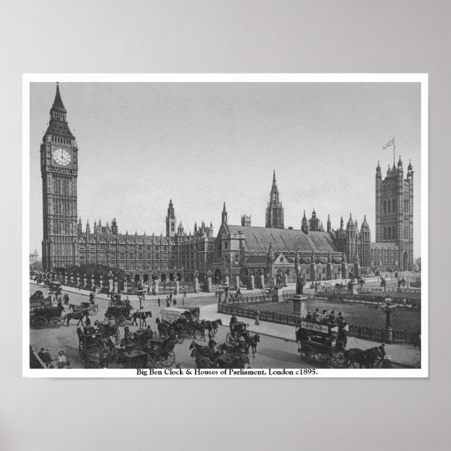 Affiche Chambres Du Parlement c1895, Vintage Londres (Devant)