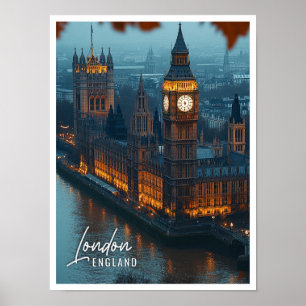 Affiche Chambres du Parlement de Big Ben Londres Angleterr