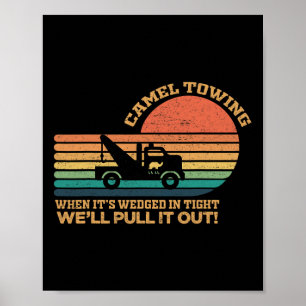 Affiche Chameau Towing Retro Humour Adulte Dit Amusant Hau