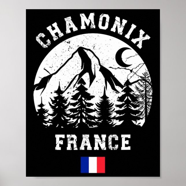 Affiche Chamonix France Alpes Station de ski alpin Camping (Devant)