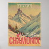 Afficche Vintage Chemin De Fer Du Montenvers à Chamonix - Format 49x80 Cm - Décoration Rétro