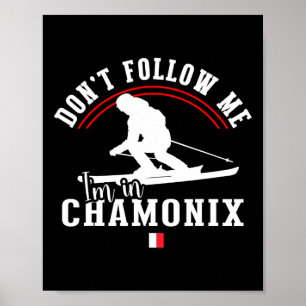 Affiche Chamonix France Station de ski Alpes françaises Sk