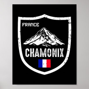 Affiche Chamonix france station de ski ski montagne
