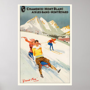 Affiche Chamonix Mont-Blanc Aix les Bains Mont Revard