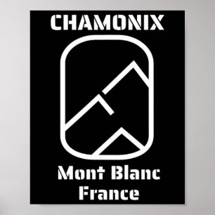 Affiche Chamonix Mont Blanc France Ski Snowboard