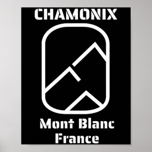 Affiche Chamonix mont blanc france ski snowboard 