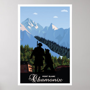 Affiche Chamonix,Mont Blanc,Travel