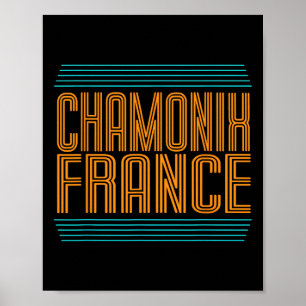 Affiche Chamonix Retro Alpes Alpes Alpes Ski Alpin France 