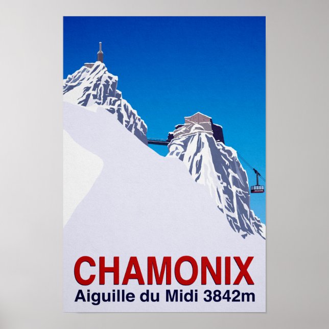 Affiche Chamonix Station de ski France (Devant)