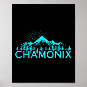 Affiche Chamonix Station de ski France Ski alpin Français 