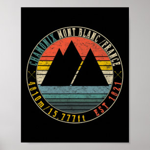 Affiche Chamonix Valley Mont Blanc France Ski Snowboard