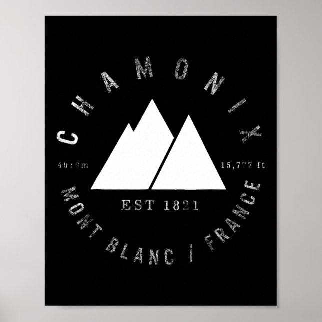 Affiche Chamonix Valley Mont Blanc France Ski Snowboard (Devant)