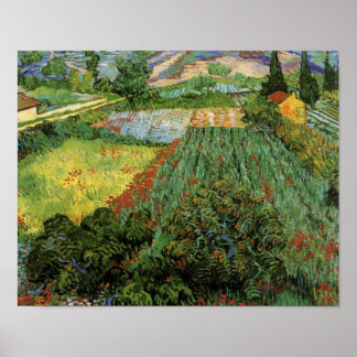 Affiche Champ avec les papillons Van Gogh Art