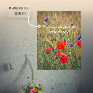 Affiche Champ de blé avec des coquelicots et des fleurs de