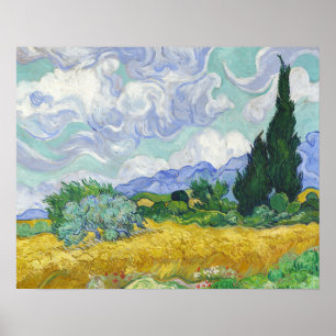 Affiche Champ de blé de Van Gogh avec cyprès Art