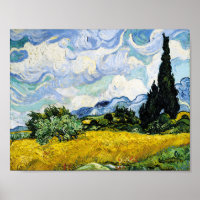 Champ de blé Vincent Van Gogh avec Cyprès