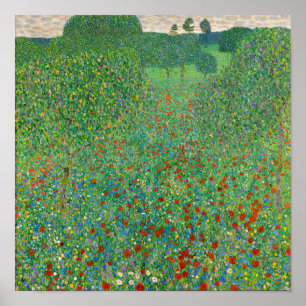 Affiche Champ de coquelicots de Gustav Klimt