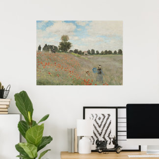 Affiche Champ de coquelicots près d'Argenteuil par Claude