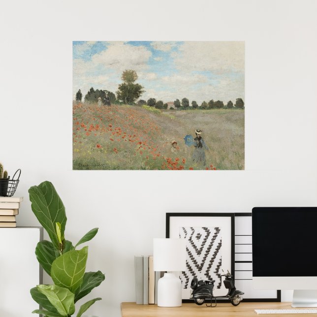 Affiche Champ de coquelicots près d'Argenteuil par Claude  (Bureau à domicile)