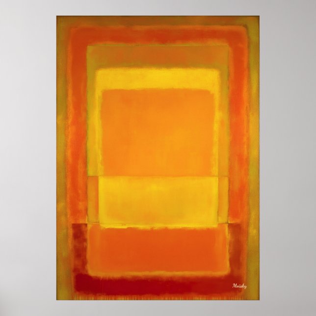 Affiche Champ de couleur abstrait d'art moderne Teinte dor (Devant)