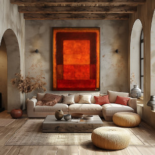 Affiche Champ de couleur d'Ember Brûlé Art Moderne Abstrai