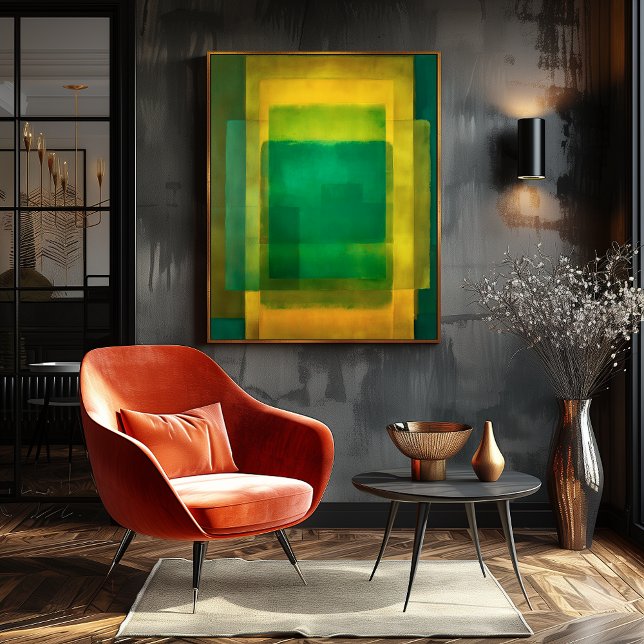Affiche Champ de couleur or émeraude Art abstrait moderne (Créateur téléchargé)