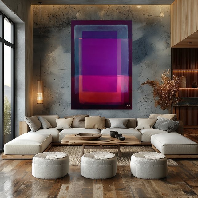 Affiche Champ de couleur violet magenta Art abstrait moder (Créateur téléchargé)