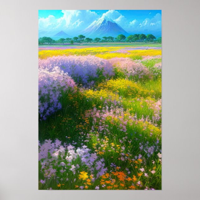 Affiche Champ de couleurs majestueuses (Devant)
