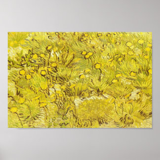 Affiche Champ de fleurs jaunes, Vincent van Gogh