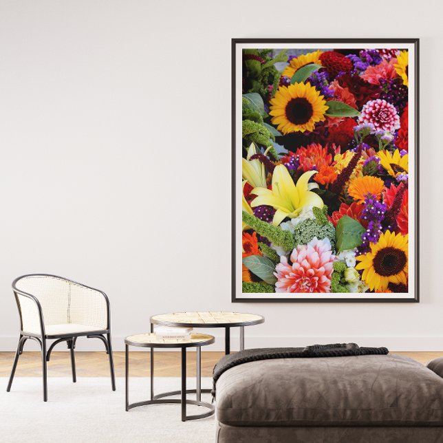 Affiche Champ de fleurs multicolores, (Créateur téléchargé)