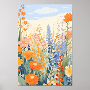Affiche Champ de fleurs mûr