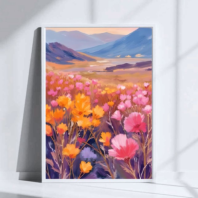 Affiche Champ de fleurs sauvages | Peinture de paysage flo (Créateur téléchargé)