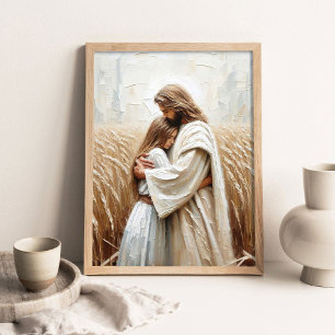 Affiche Champ de la Foi, Peinture Chrétienne, Jésus faisan