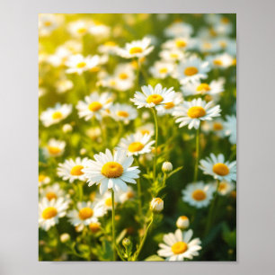 Affiche Champ de marguerites ensoleillé Fleurs joyeuses Pr