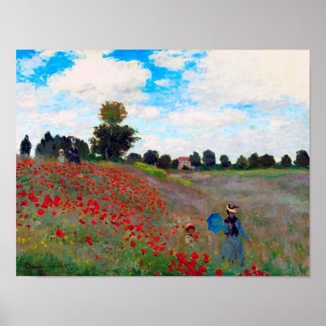 Affiche Champ de pavot, Monet (Devant)