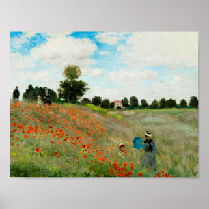 Affiche Champ de pavot par Claude Monet