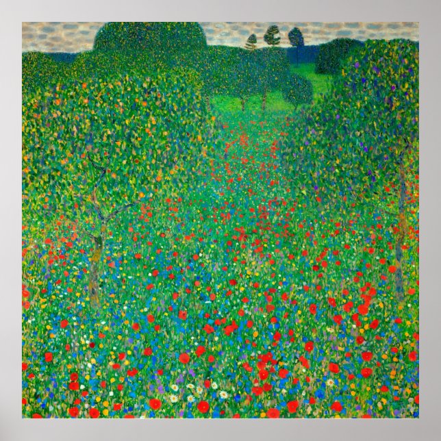 Affiche Champ de pavot par Gustav Klimt (Devant)