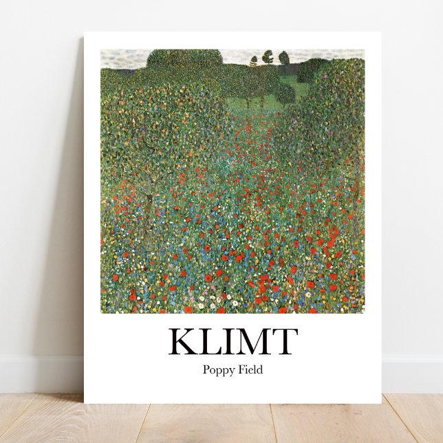 Affiche Champ de pavot par Gustav Klimt (Bring vibrancy home! Klimt's Poppy Field. High-quality art poster)