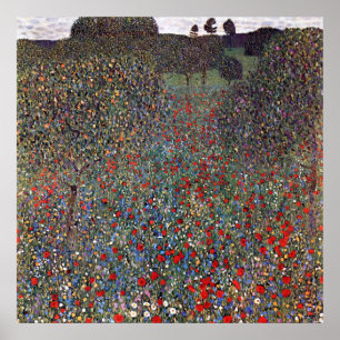 Affiche Champ de pavots, Gustav Klimt