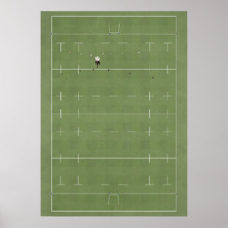 Affiche Champ de rugby illustré ci-dessus