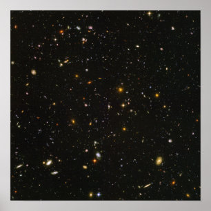 Affiche Champ de télescope spatial Hubble Galaxies