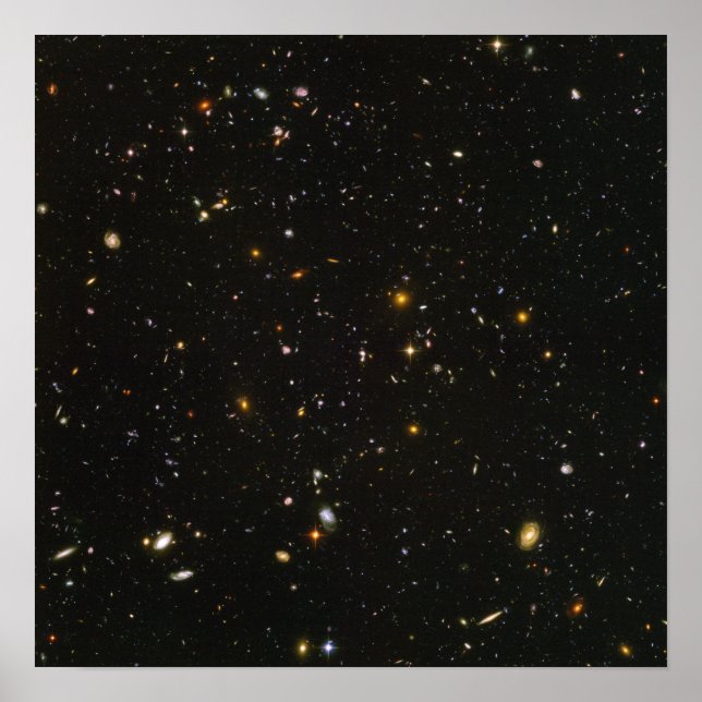 Affiche Champ de télescope spatial Hubble Galaxies (Devant)