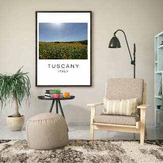 Affiche Champ de tournesols en Toscane Italie Photographie
