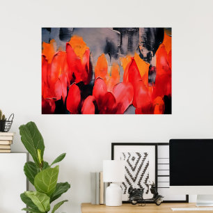 Affiche Champ de Tulipes – Intensité Florale Abstraite