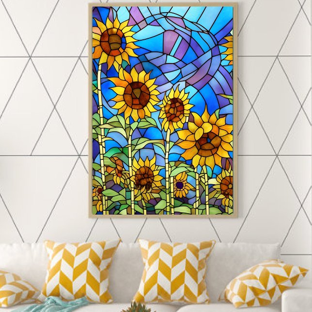 Affiche Champ de verre tendu des tournesols (Créateur téléchargé)