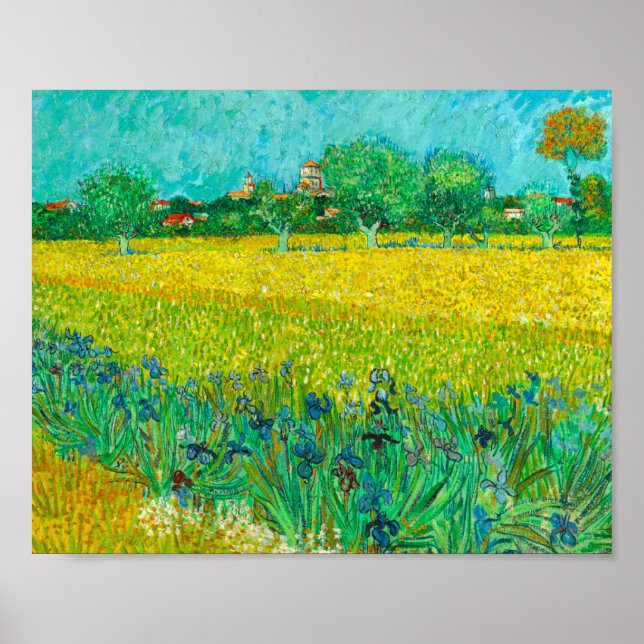 Affiche Champ Van Gogh avec Irises près d'Arles (Devant)